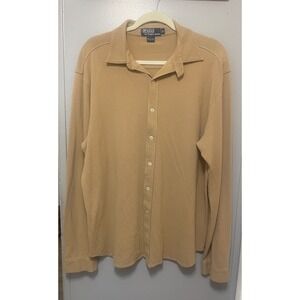 Polo Ralph Lauren  Vintage, Natural Cotton Button Up Long Sleeve Men's Xl Tan